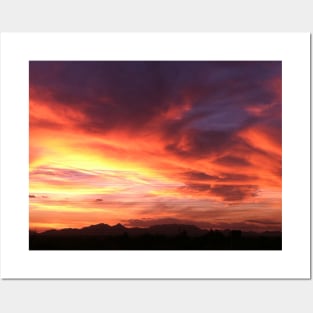 Spectacular desert sunset sky Posters and Art